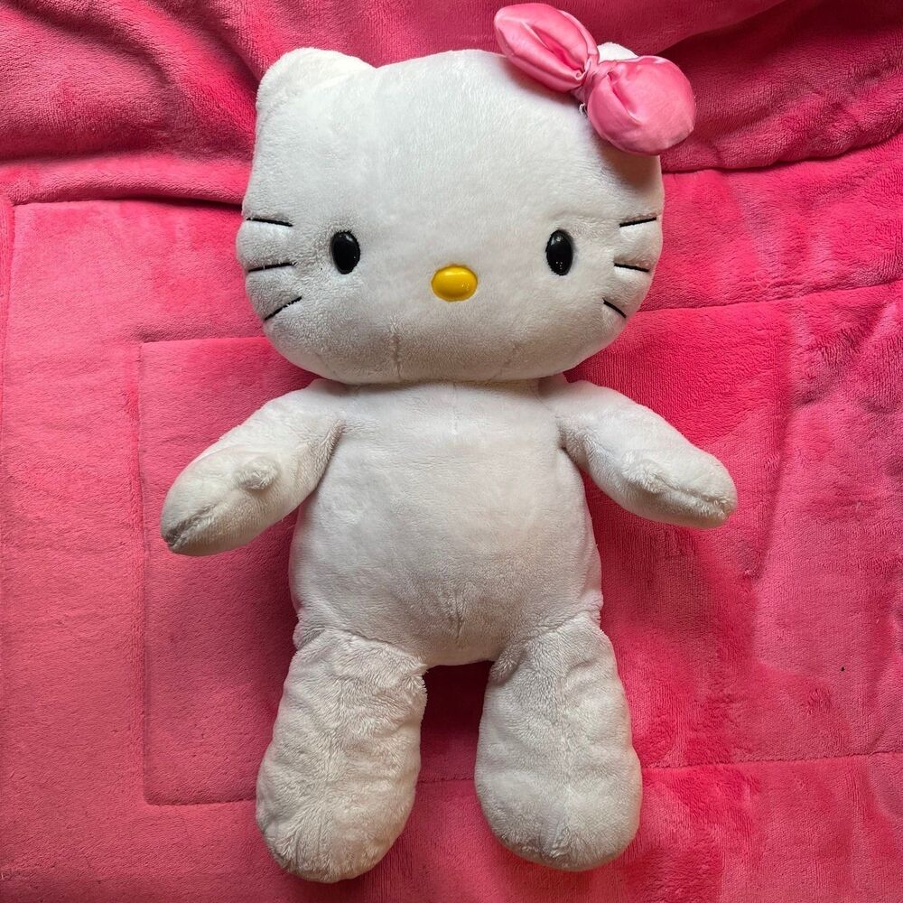 Hello Kitty Build a Bear White Plush with Pink Bow